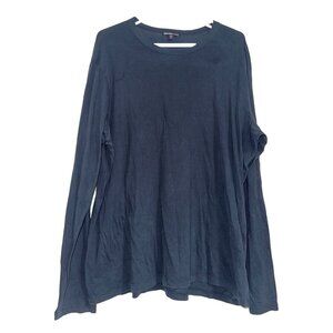 Standard James Perse Navy Blue Round Neck Long Sleeve Shirt Size 3 Large